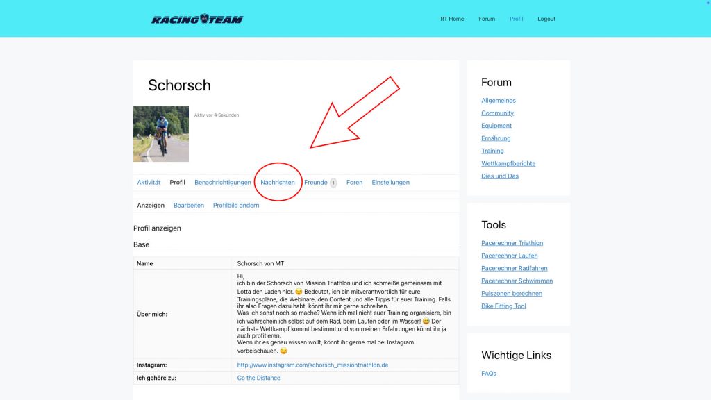 Profil und Forum-Erklaerung