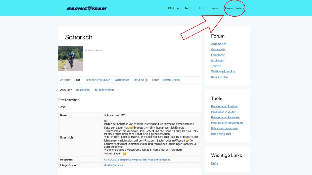 Profil und Forum-Erklaerung